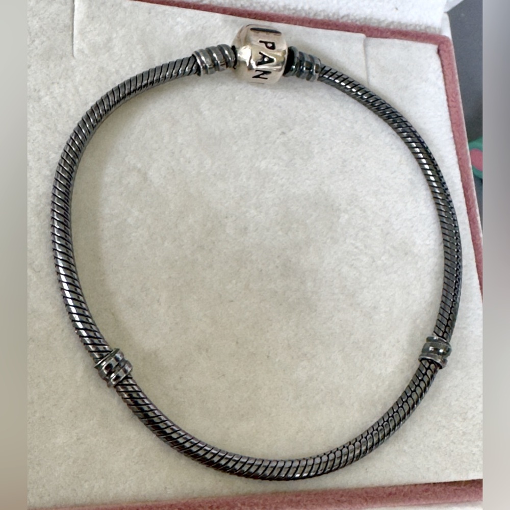Authentic Pandora Moments Oxidized Snake Chain Bracelet 7.1”